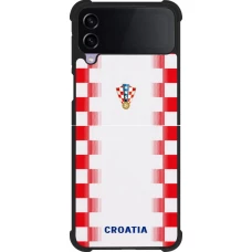 Samsung Galaxy Z Flip3 5G Case Hülle - Silikon schwarz Kroatien 2026 personalisierbares Fussballtrikot