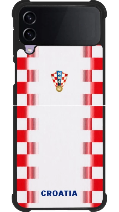 Coque Samsung Galaxy Z Flip3 5G - Silicone rigide noir Maillot de football Croatie 2026 personnalisable