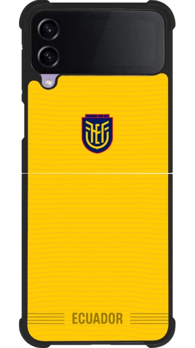 Coque Samsung Galaxy Z Flip3 5G - Silicone rigide noir Maillot de football Équateur 2026 personnalisable