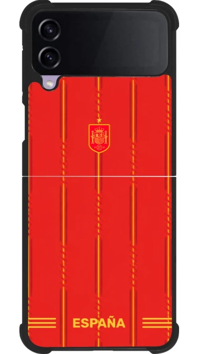 Coque Samsung Galaxy Z Flip3 5G - Silicone rigide noir Maillot de football Espagne 2026 personnalisable