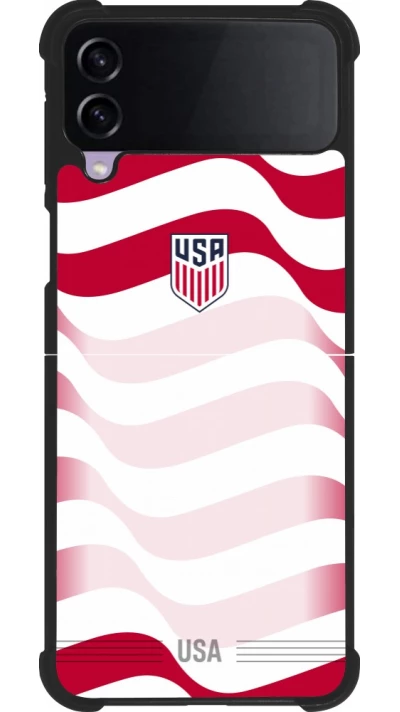 Coque Samsung Galaxy Z Flip3 5G - Silicone rigide noir Maillot de football États-Unis 2026 personnalisable