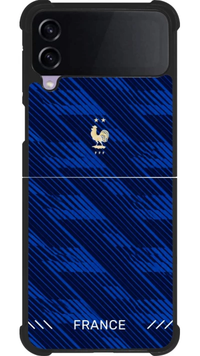 Coque Samsung Galaxy Z Flip3 5G - Silicone rigide noir Maillot de football France 2026 personnalisable