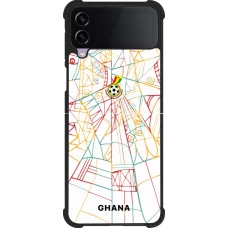Coque Samsung Galaxy Z Flip3 5G - Silicone rigide noir Maillot de football Ghana 2026 personnalisable