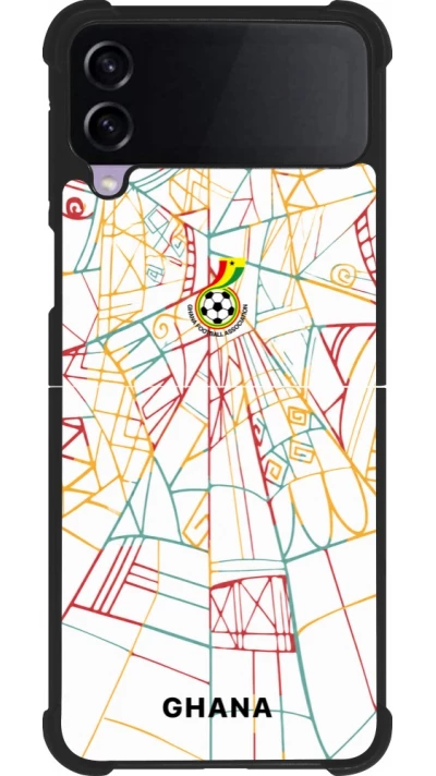 Coque Samsung Galaxy Z Flip3 5G - Silicone rigide noir Maillot de football Ghana 2026 personnalisable
