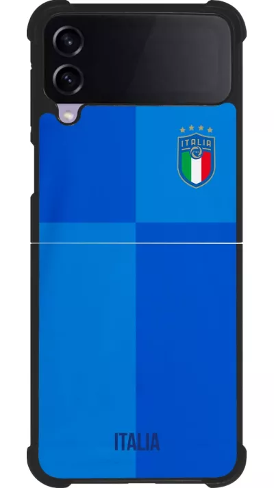Coque Samsung Galaxy Z Flip3 5G - Silicone rigide noir Maillot de football Italie 2022 personnalisable