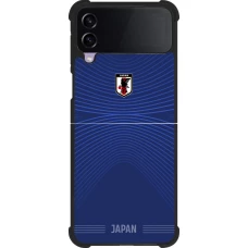 Coque Samsung Galaxy Z Flip3 5G - Silicone rigide noir Maillot de football Japon 2026 personnalisable