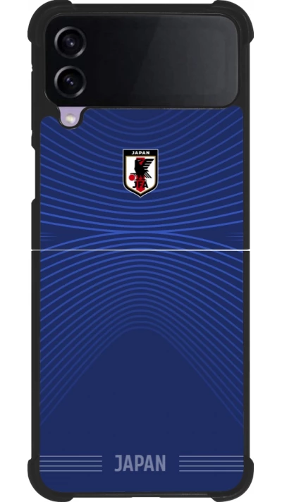 Coque Samsung Galaxy Z Flip3 5G - Silicone rigide noir Maillot de football Japon 2026 personnalisable