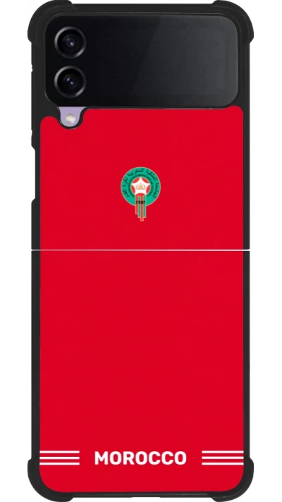 Coque Samsung Galaxy Z Flip3 5G - Silicone rigide noir Maillot de football Maroc 2026 personnalisable