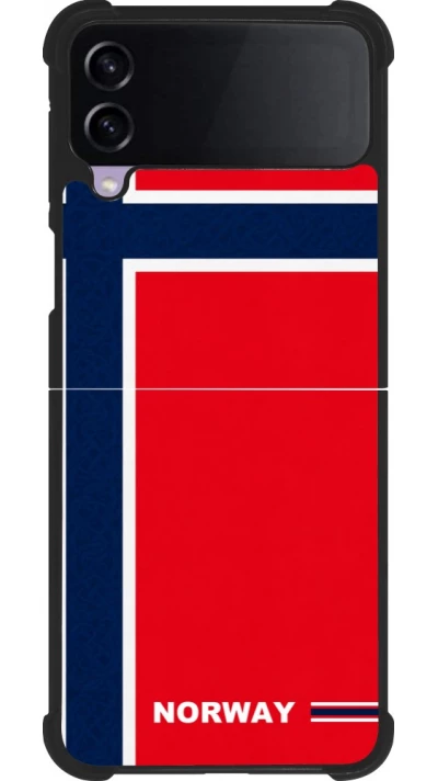 Coque Samsung Galaxy Z Flip3 5G - Silicone rigide noir Maillot de football Norvège 2026 personnalisable