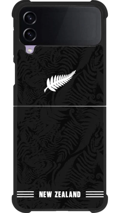 Coque Samsung Galaxy Z Flip3 5G - Silicone rigide noir Maillot de football Nouvelle-Zélande 2026 personnalisable