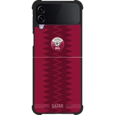 Coque Samsung Galaxy Z Flip3 5G - Silicone rigide noir Maillot de football Qatar 2026 personnalisable