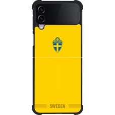 Coque Samsung Galaxy Z Flip3 5G - Silicone rigide noir Maillot de football Suède 2026 personnalisable