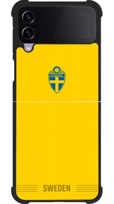 Coque Samsung Galaxy Z Flip3 5G - Silicone rigide noir Maillot de football Suède 2026 personnalisable