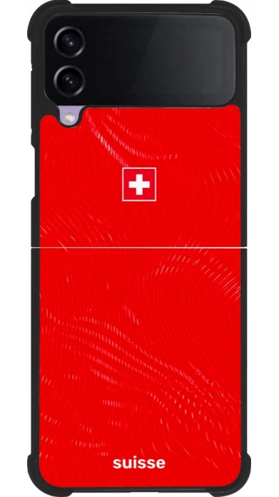 Coque Samsung Galaxy Z Flip3 5G - Silicone rigide noir Maillot de football Suisse 2026 personnalisable