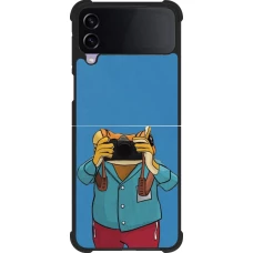Coque Samsung Galaxy Z Flip3 5G - Silicone rigide noir Frog with camera DTMF