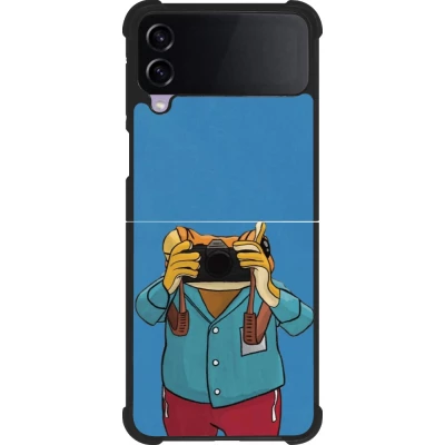 Coque Samsung Galaxy Z Flip3 5G - Silicone rigide noir Frog with camera DTMF