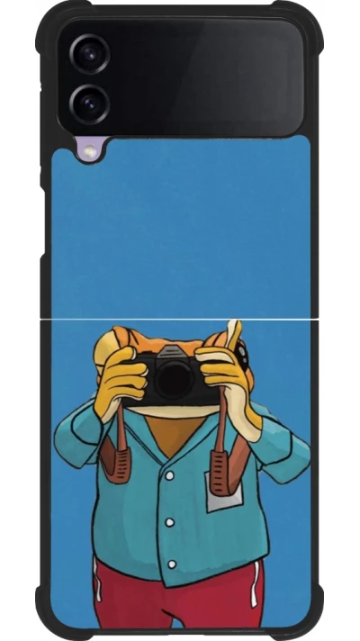 Coque Samsung Galaxy Z Flip3 5G - Silicone rigide noir Frog with camera DTMF