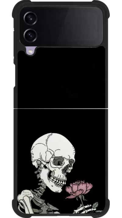 Coque Samsung Galaxy Z Flip3 5G - Silicone rigide noir Halloween 2023 rose and skeleton