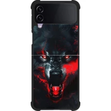 Coque Samsung Galaxy Z Flip3 5G - Silicone rigide noir Halloween 2024 mad werewolf