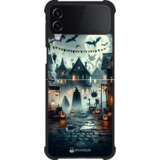 Coque Samsung Galaxy Z Flip3 5G - Silicone rigide noir Halloween Spookville