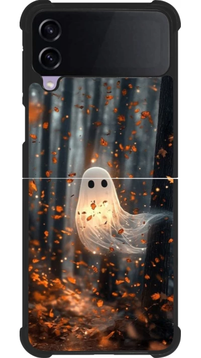 Coque Samsung Galaxy Z Flip3 5G - Silicone rigide noir Halloween 2025 Ghost in the forest