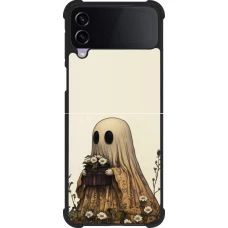 Coque Samsung Galaxy Z Flip3 5G - Silicone rigide noir Halloween 2025 Ghost gardener