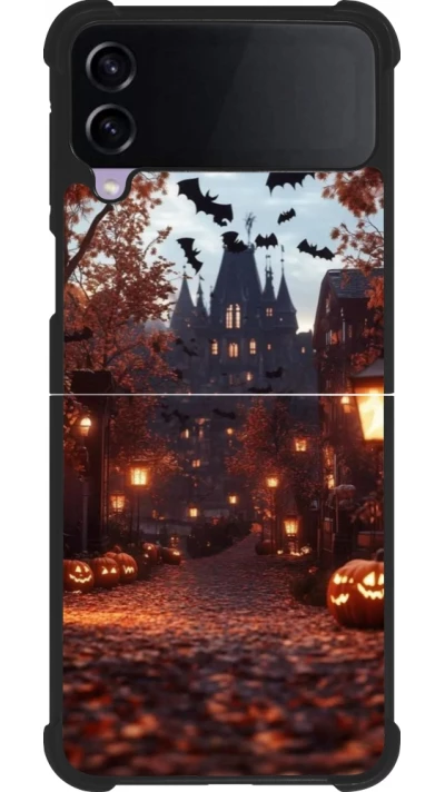Coque Samsung Galaxy Z Flip3 5G - Silicone rigide noir Halloween 2025 Haunted house