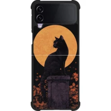 Samsung Galaxy Z Flip3 5G Case Hülle - Silikon schwarz Halloween 2026 Cat Art Nouveau
