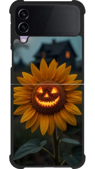 Samsung Galaxy Z Flip3 5G Case Hülle - Silikon schwarz Halloween 2026 Evil Sunflower