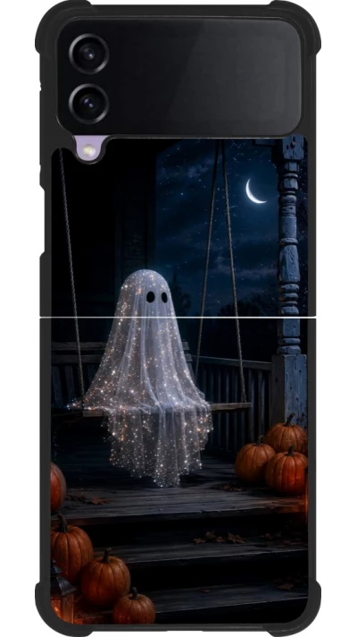 Samsung Galaxy Z Flip3 5G Case Hülle - Silikon schwarz Halloween 2026 Ghost on a swing