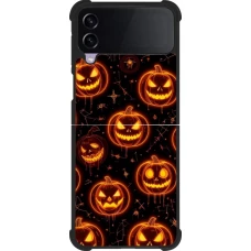 Samsung Galaxy Z Flip3 5G Case Hülle - Silikon schwarz Halloween 2026 Pattern Pumpkins