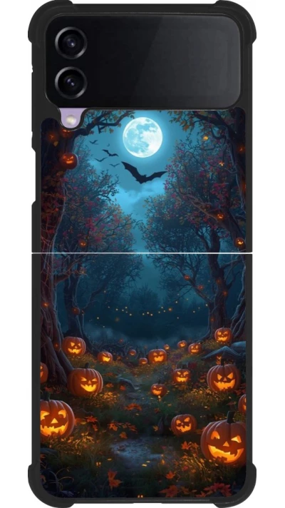 Samsung Galaxy Z Flip3 5G Case Hülle - Silikon schwarz Halloween 2026 Road of Pumpkins