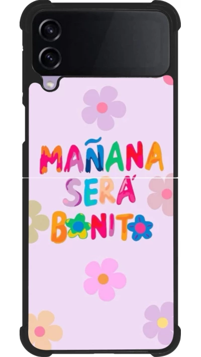 Coque Samsung Galaxy Z Flip3 5G - Silicone rigide noir Karol G Manana sera bonito
