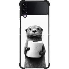 Samsung Galaxy Z Flip3 5G Case Hülle - Silikon schwarz Otter Toilettenpapier