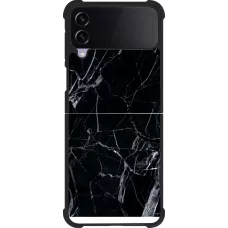 Coque Samsung Galaxy Z Flip3 5G - Silicone rigide noir Marble Black 01
