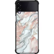 Samsung Galaxy Z Flip3 5G Case Hülle - Silikon schwarz Rosa Leuchtender Marmor