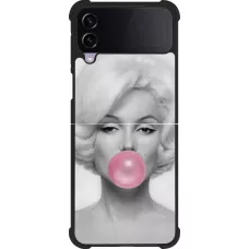 Coque Samsung Galaxy Z Flip3 5G - Silicone rigide noir Marilyn Bubble