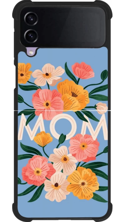 Samsung Galaxy Z Flip3 5G Case Hülle - Silikon schwarz Mom 2026 Flowers