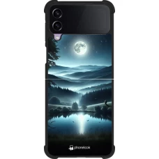 Coque Samsung Galaxy Z Flip3 5G - Silicone rigide noir Night Sky View