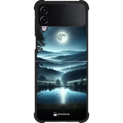 Coque Samsung Galaxy Z Flip3 5G - Silicone rigide noir Night Sky View