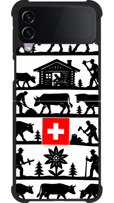 Coque Samsung Galaxy Z Flip3 5G - Silicone rigide noir Poya Suisse 1