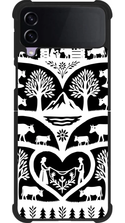 Coque Samsung Galaxy Z Flip3 5G - Silicone rigide noir Poya Suisse 2 noir