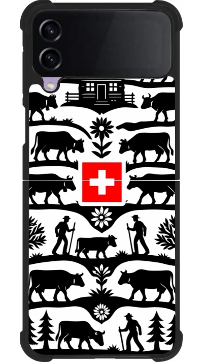 Coque Samsung Galaxy Z Flip3 5G - Silicone rigide noir Poya Suisse 3