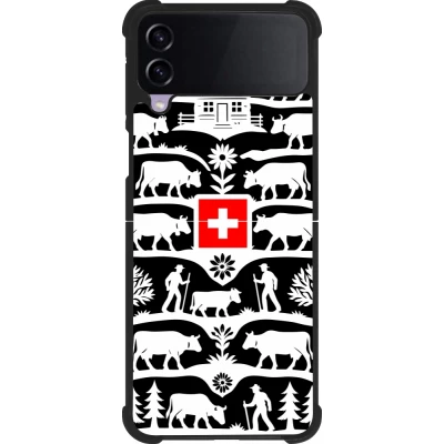 Coque Samsung Galaxy Z Flip3 5G - Silicone rigide noir Poya Suisse 3 noir