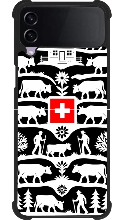 Coque Samsung Galaxy Z Flip3 5G - Silicone rigide noir Poya Suisse 3 noir