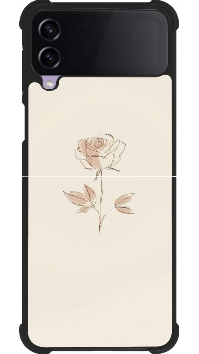 Coque Samsung Galaxy Z Flip3 5G - Silicone rigide noir Sable Rose Minimaliste