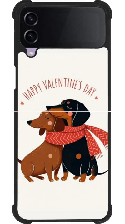 Coque Samsung Galaxy Z Flip3 5G - Silicone rigide noir Saint Valentines Day 26 Happy Valentine