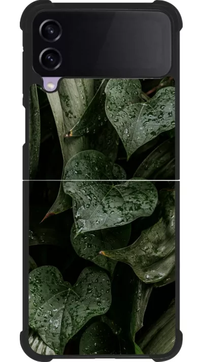 Coque Samsung Galaxy Z Flip3 5G - Silicone rigide noir Spring 23 fresh plants