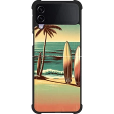 Samsung Galaxy Z Flip3 5G Case Hülle - Silikon schwarz Surf Paradise