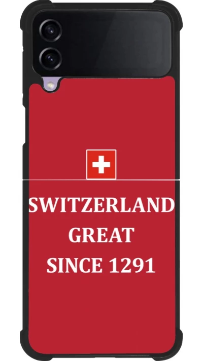 Coque Samsung Galaxy Z Flip3 5G - Silicone rigide noir Switzerland Great Since 1291